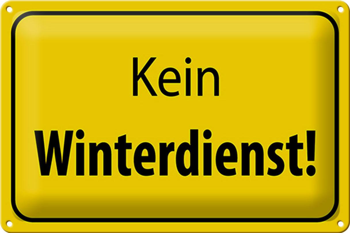 Blechschild Hinweis 30x20 cm kein Winterdienst Warnschild Deko Schild tin sign