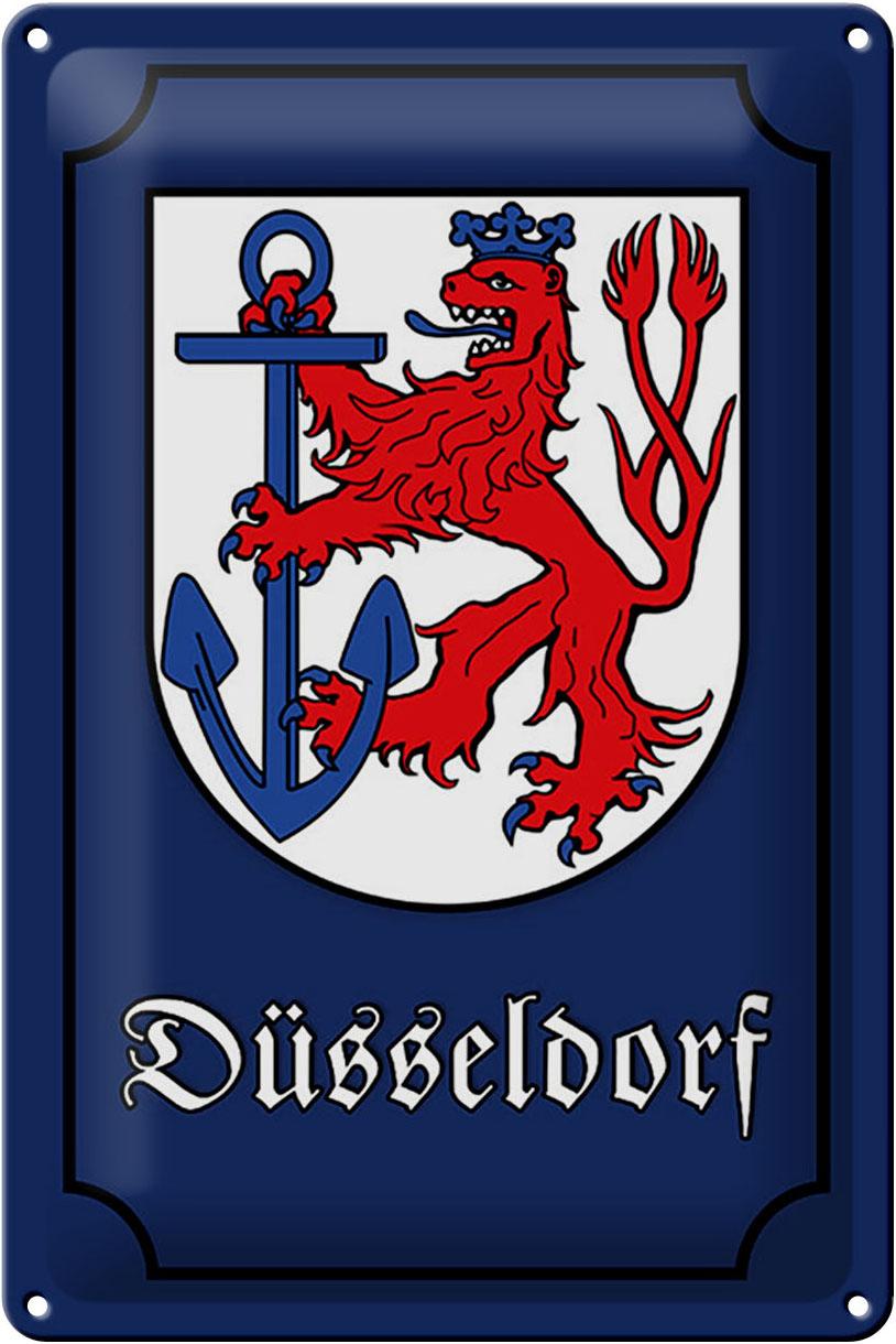 Blechschild Wappen 20x30 cm Düsseldorf Stadtwappen Stadt Deko Schild tin sign