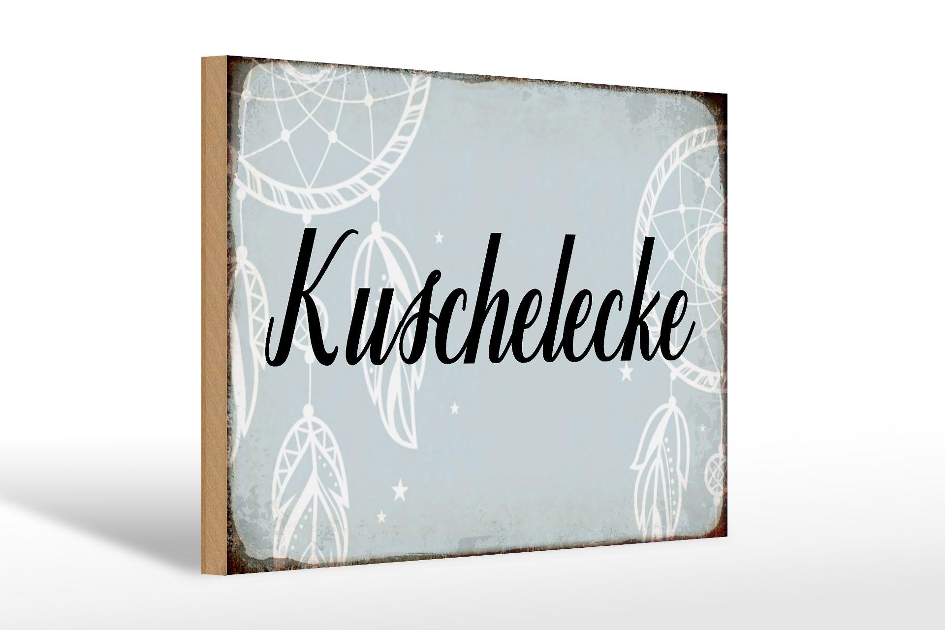 Holzschild Spruch 30x20 cm Kuschelecke Geschenk Holz Deko Schild wooden sign