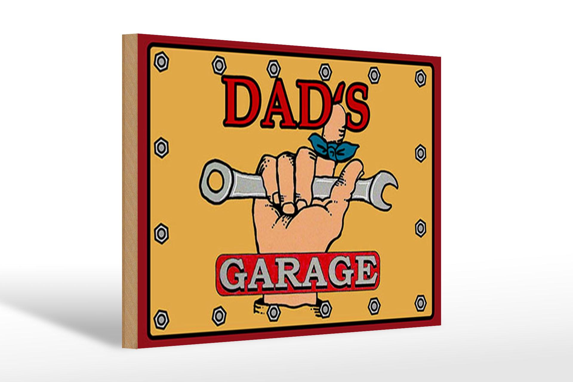 Holzschild Spruch 30x20 cm dad´s Garage Papa Werkstatt Deko Schild wooden sign