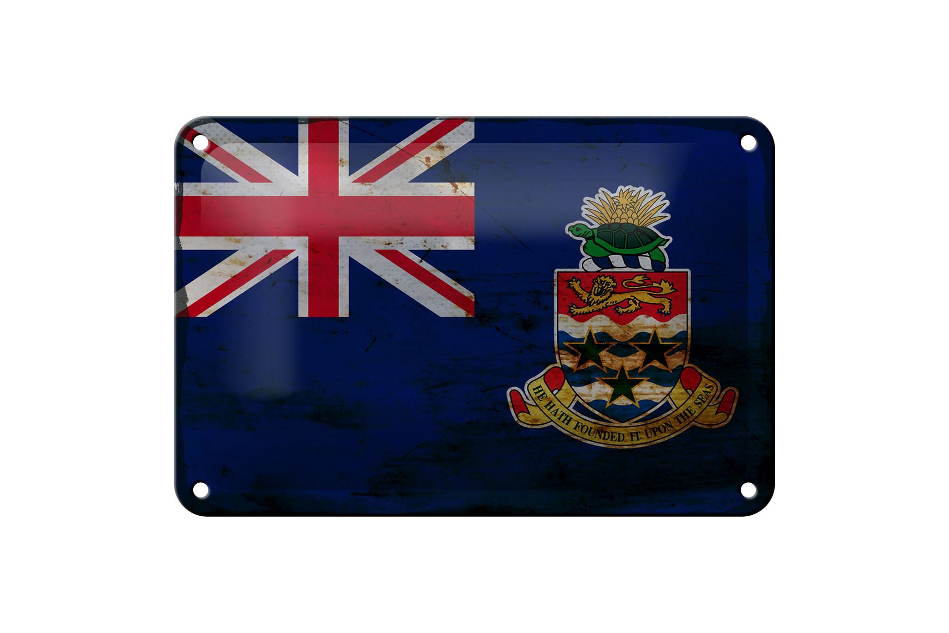 Blechschild Flagge Cayman Islands 18x12 cm Flag Rost Deko Schild