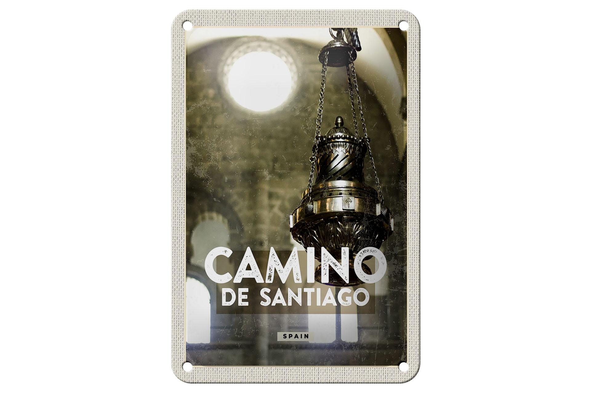 Blechschild Reise 12x18cm Camino de Santiago spain Spainien Deko Schild
