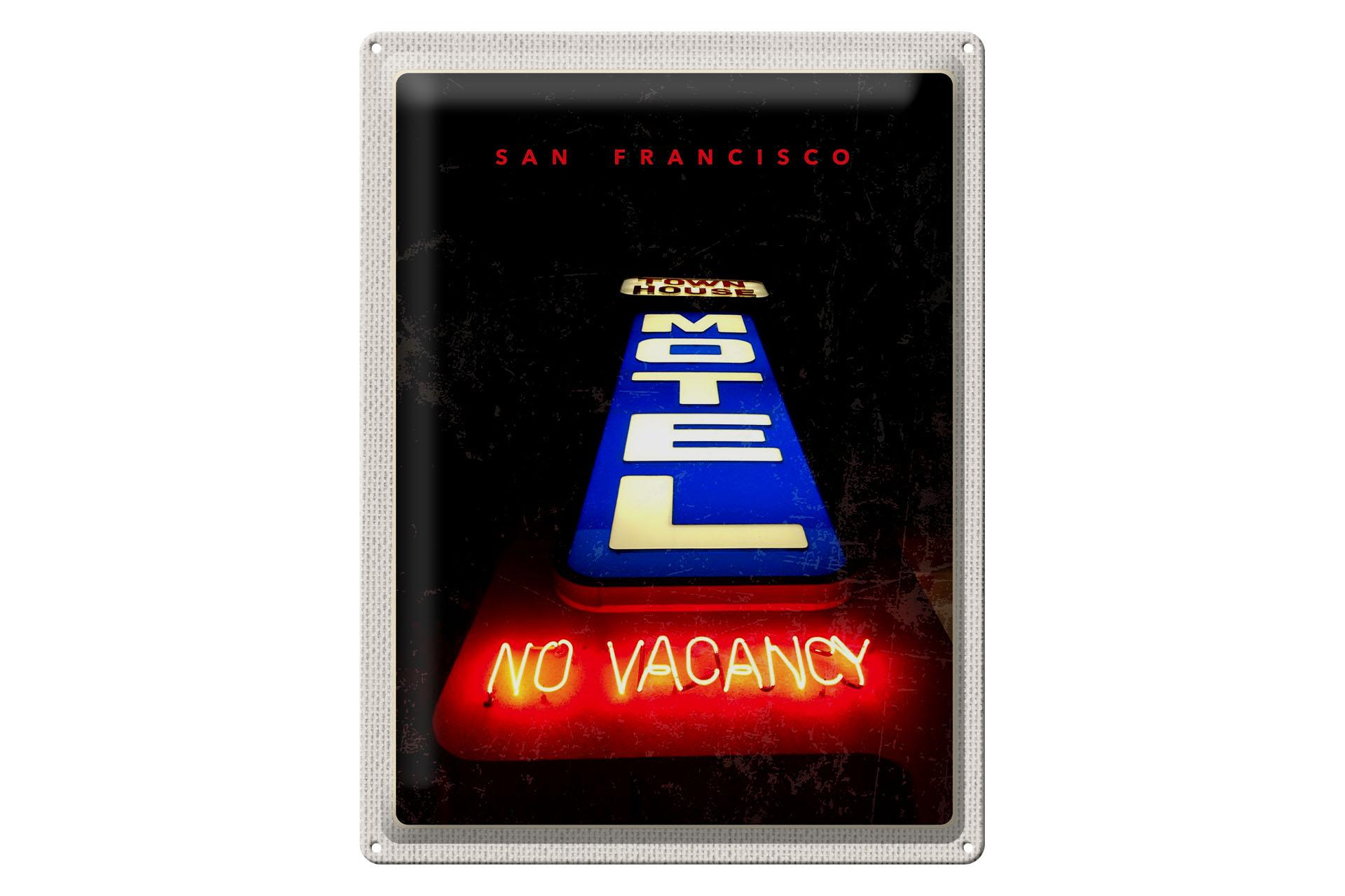 Blechschild Reise 30x40 cm San Francisco Motel Town House Urlaub
