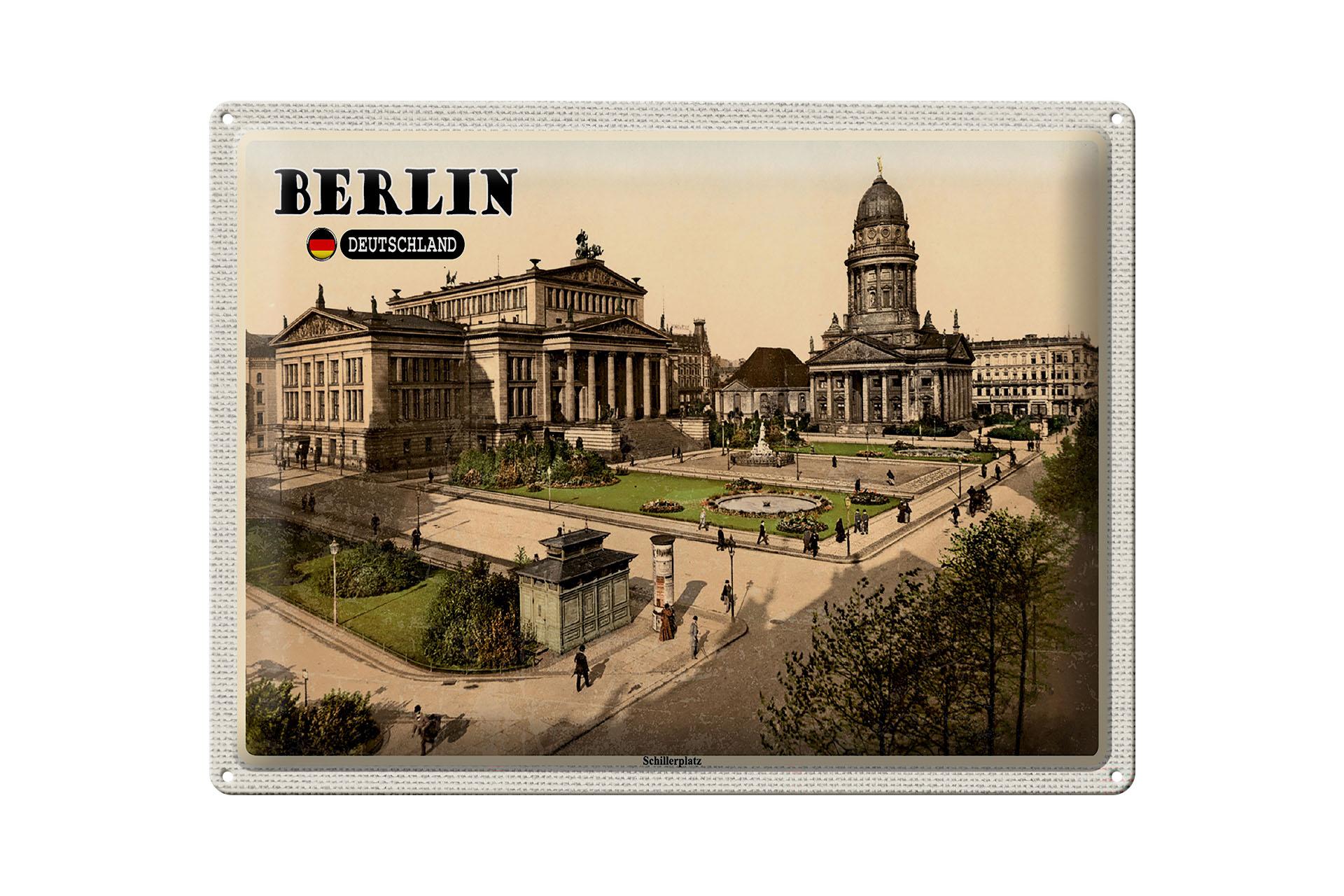 Blechschild Städte Berlin Schillerplatz Architektur 40x30 cm