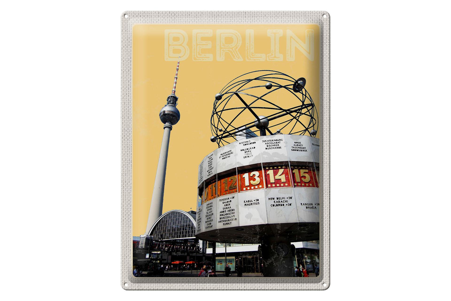Blechschild Reise 30x40 cm Berlin Deutschland Stadtmitte Platz